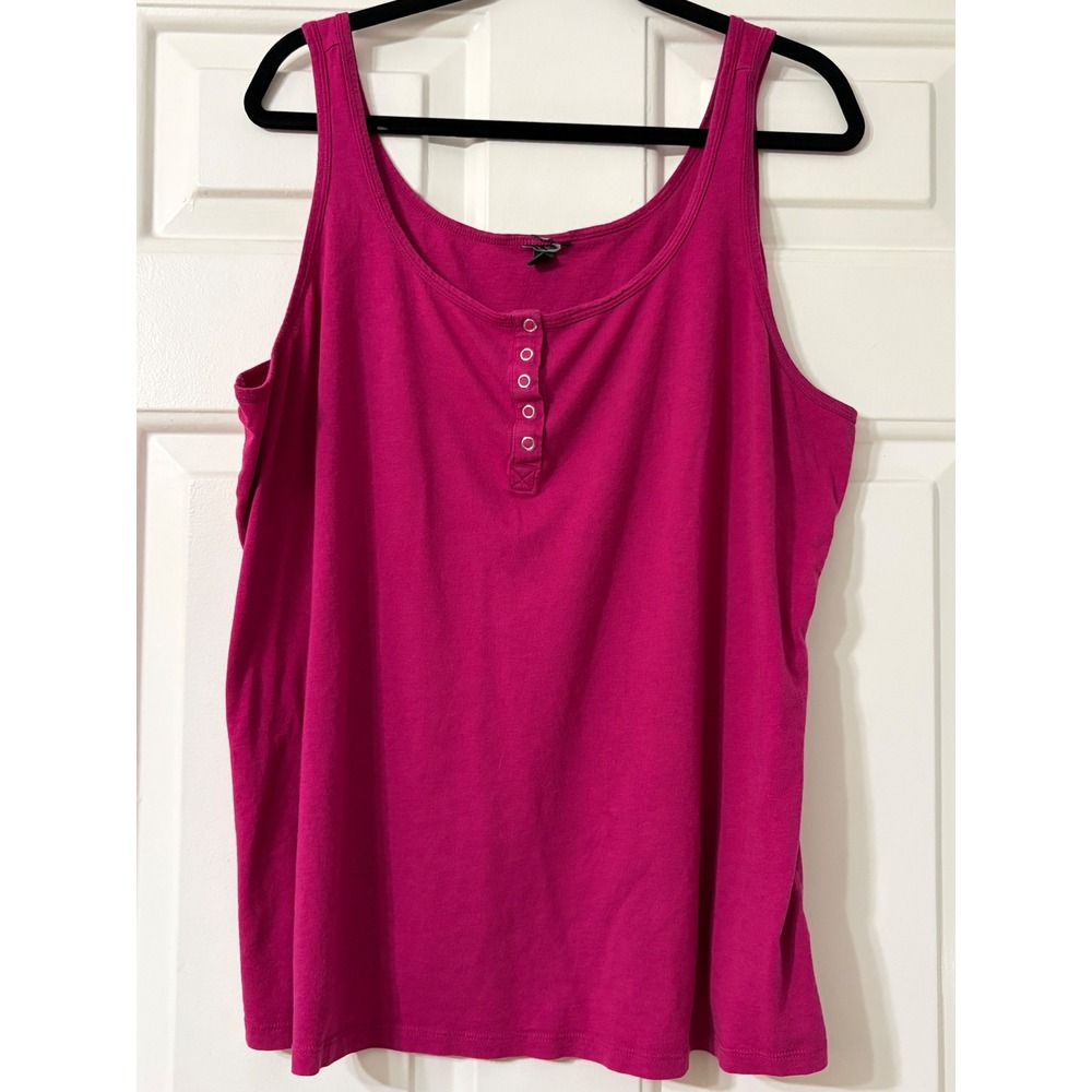 Torrid | Henley Sleeveless Tank Top | 22/24 || Magenta Pink|
